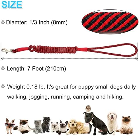 רצועת כלבים קטנה של בוסוואני 7ft, רצועת חבל ניילון קל משקל לחיות מחמד של גורים, חתולים, בעלי חיים