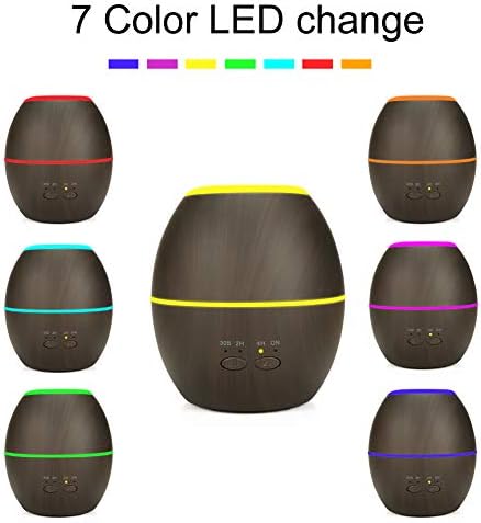 מפזר שמן אתרי, 300 מל אדים קולי, מגוון ארומתרפיה עם 7 צבעים אורות אוטומטיים ללא מים מחוץ 4 הגדרת טיימר, B