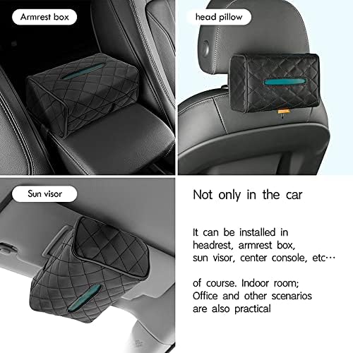 Habong Premium Car רקמות קופסת רכב לרכב, מחזיק רקמות מגן רכב, מחזיק תיבת רקמות עור PU אח אחורי, מחזיק מסכה