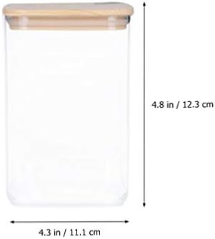פחי אחסון מפלסטיק מיכל קמח זכוכית מקרר שקוף סל אחסון אטום: מיכל אטום למטבח 1100 מיליליטר עם כיסוי