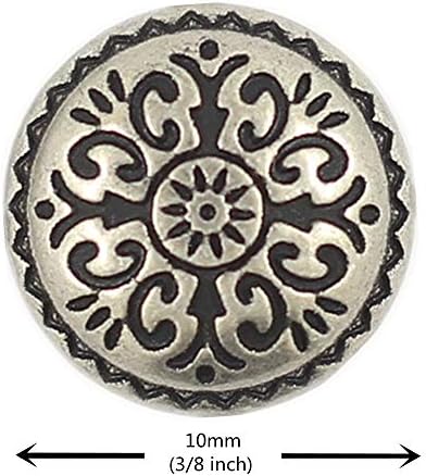 Bezelry 20 חתיכות גילופי דמשקנים עתיקים בצבע כפתורי מתכת. 10 ממ