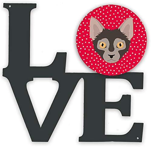 אוצרות קרולין5128וואלב ליקוי חתול אהבה מתכת קיר יצירות אמנות אהבה, אדום,