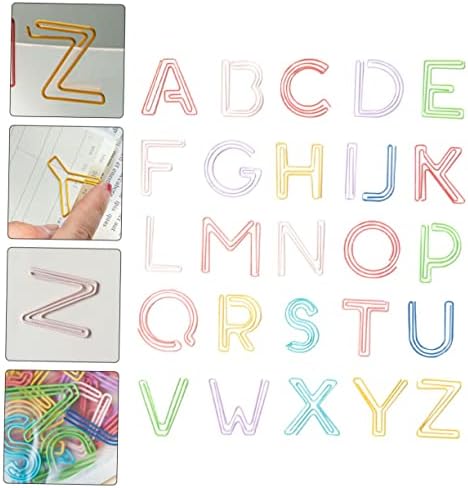קליפ נייר אלפבית של TOFFICU קליפ נייר צבעוני קליפ צבעי קבצים צבעוניים אביזרי לוח מכתבים 52 יחידות קליפ קיפול מתכת