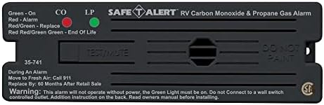 SAFE-T-ALERT מאת MTI Industries 35-741-BL LP/CO אזעקה-12V, 35 סדרת שטח משטח, שחור