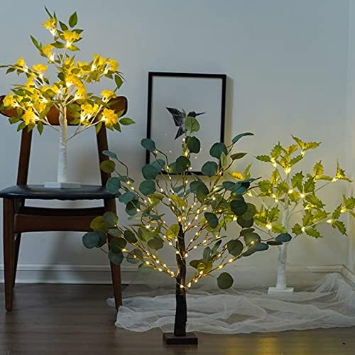 עץ חג המולד עם אורות קישוט מיני עץ נוריות LED לבנות חמות קישוט שולחן שולחן קליל או חיצוני שימוש בחג