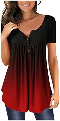 נשים בתוספת גודל חולצות רופף להסתיר בטן טוניקות עגול צוואר קיץ חולצה מודפס קפלים קצר שרוולים מקרית מתגנדר