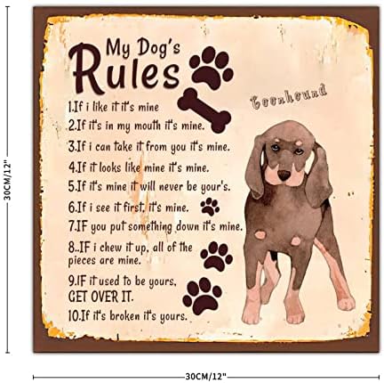 שלי כלב של כללים מצחיק מתכת כלב סימן שלט מתכת פוסטר עם מצחיק חיות מחמד כלב אומר כפרי לחיות