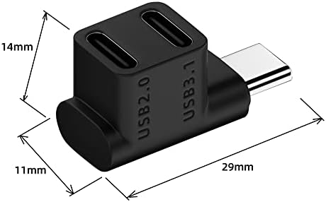 cablecc usb3.0 סוג C זכר 10 ג'יגה -ביט לשנייה לנתוני כוח כפולים מתאם מפצל מתאם כל הזווית תואם למחשב נייד סיפון