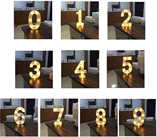 LED Marquee Number Furne, חותם מנורה של מכתבי מכתבים לחתונה למסיבת יום הולדת המופעלת על סוללת חג המולד