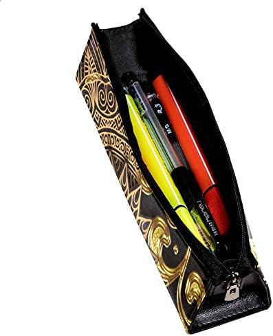 מארז עיפרון גרוטקר, כיס עפרון, מארז עט, כיס עט, כיס עיפרון קטן, דפוס זהב שחור