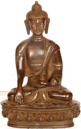מילוי המטרה החשובה של אסתטיקה בודהיסטית - פסול פליז עם נחושת וכסף INL