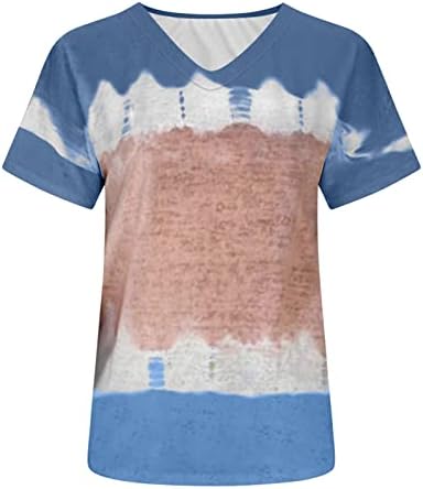 צמרות שרוול קצרות של נער נערות צבעוניות נינוחות חולצות התאמה נפשיות V Spandex וינטג 'חומצה חולצות VZ