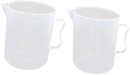 X-DREE 2 PCS מטבח מים מפלסטיק נוזל בוגר כוס כוס כוס כוס 1000 מל (2 יחידות מעבדות