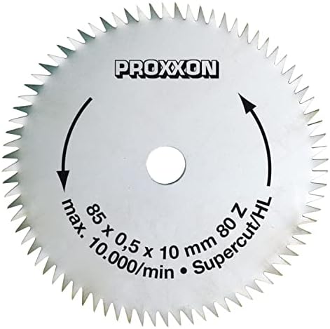 Proxxon 28731 Crosscut Saw Blade חתוך סופר עבור FKS/E, FET & KGS 80, 80 שיניים, כסף
