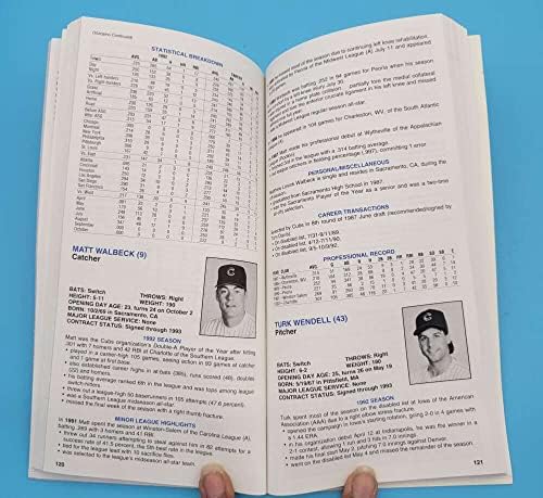 מדריך מדיה בייסבול של שיקגו קאבס 1993 NR MINT