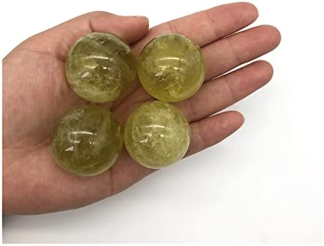 Qiaonnai ZD1226 1PC לימון טבעי לימון קוורץ כד כדורי קריסטל כדור מלוטש ריפוי כדורי קריסטל סיטרין מעצבים אבנים