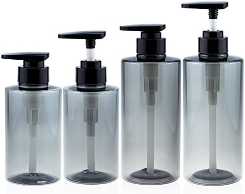 בקבוקי מתקן שמפו ניתנים לשימוש חוזר, 4 יחידים קימקי שמפו לבקבוק שמפו, שמפו ומתקן משאבות מרכך, בקבוקי