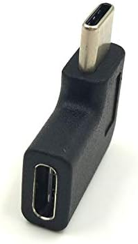 Bluexin USB C סוג C מתאם זכר לנקבה, זווית ימינה ושמאלית 90 מעלות USB-C USB 3.1 סוג C זכר לנקבה מתאם