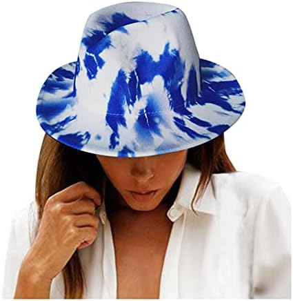 Balakie אופנה עניבה צביעת כובע פדורה מודפס הסוואה רחבה שוליים שמלת פנמה כובעי ג'אז טרילבי לנשים גברים