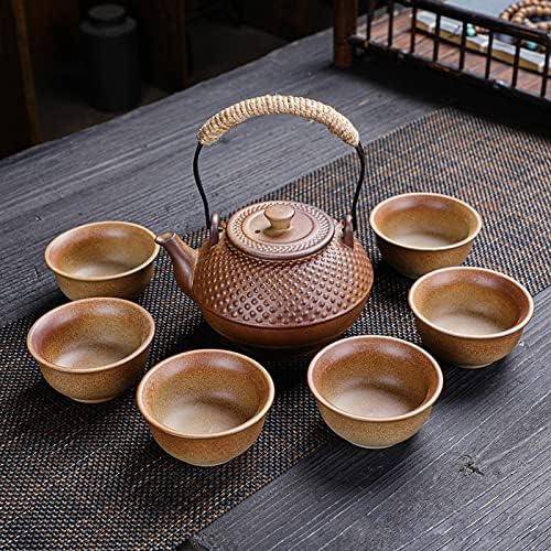 ערכת תה יפנית של Keyduacu, ערכת תה מחוספסת על כלי חרס, ערכת תה קונג פו, סט תה אסייתי אלגנטי, חובבי תה/גברים/נשים