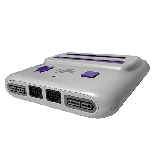 Old Skool Classiq 2 HD 720P מערכת משחקי וידאו תאומים, אפור/סגול תואם ל- SNES/NES Nintendo ו- Super