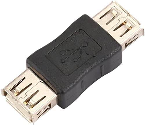 USB 2.0 סוג A נקבה לצמד נקבה מחבר מתאם USB ליישום ממיר F/F בתאורה - עיצוב אופנה שחור