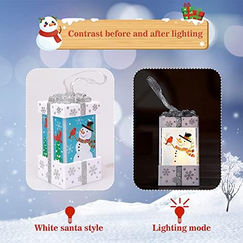 פינגיאנג פנס חג המולד, מי חג המולד נוצצים פנס שלג נוצץ, חג המולד תלוי פנס LED פנס מקורה חיצוני פנס דקורטיבי