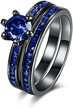 טבעות לנשים בגודל 7 סט טבעת נשים סגסוגת אצבעות חתונה בגודל תכשיטים צבעוניים סט טבעות חמודות