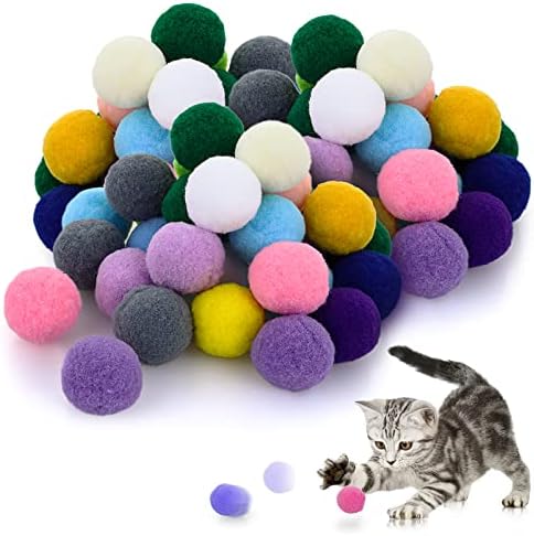 מוליין גדול חתול צעצוע כדורי, רך חתול כדורי 1 אינץ חתלתול פום פום כדור חתול לשחק צעצוע