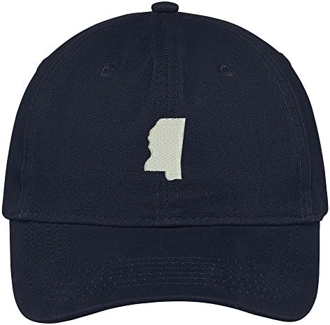 טרנדי הלבשה חנות מדינת מיסיסיפי מפת רקום נמוך פרופיל רך כותנה מוברש בייסבול כובע