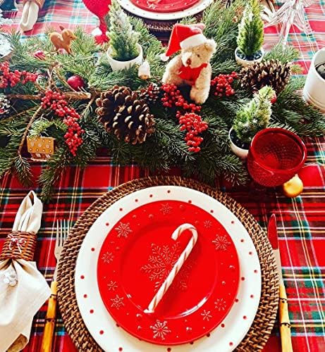 חג המולד מפת שולחן 57 * 84 אינץ אדום באפלו משובץ מפת שולחן מלבני לבדוק שולחן כיסוי עבור חג המולד