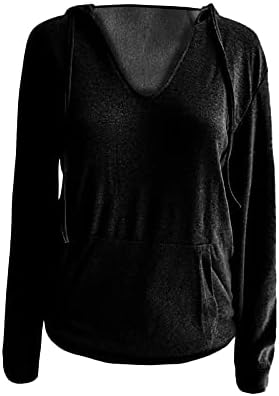 נשים מקרית ארוך שרוול נים קומפי עם צווארון טי חולצה יומי רגיל סלעית מוצק חולצה עם כיס