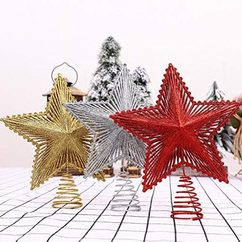 2 יחידות עץ חג המולד נוצץ טופר חלול החוצה כוכב חג המולד עיצוב עיצוב ציוד קישוטי חג המולד מתנות קישוטים