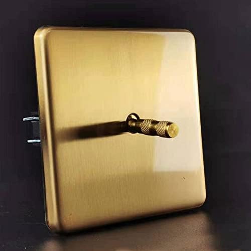 פליז רטרו מתג החלפת נירוסטה לוח מוברש מוברש זהב אישיות יוקרה מינימליסטית 1-4 כנופיה דו-דרך