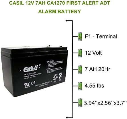 CASIL 12V 7AH CA1270 מערכות אבטחה 623 סוללה החלפה 12V 7AH