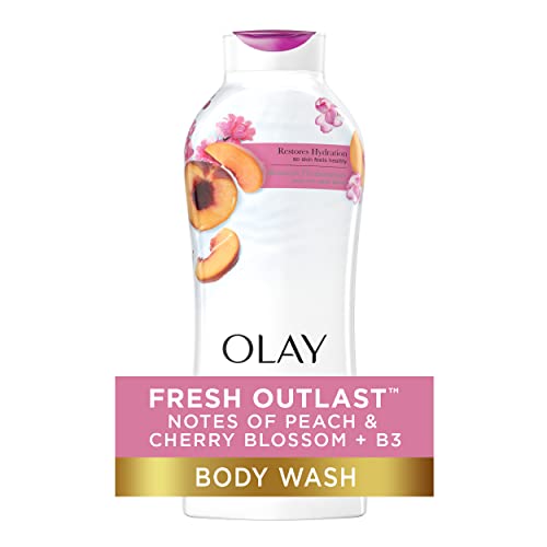 Olay Fresh Outlast Paraben Free Wash עם תווים ממריצים של פריחת אפרסק ופריחת דובדבן, 22 fl oz, חבילה