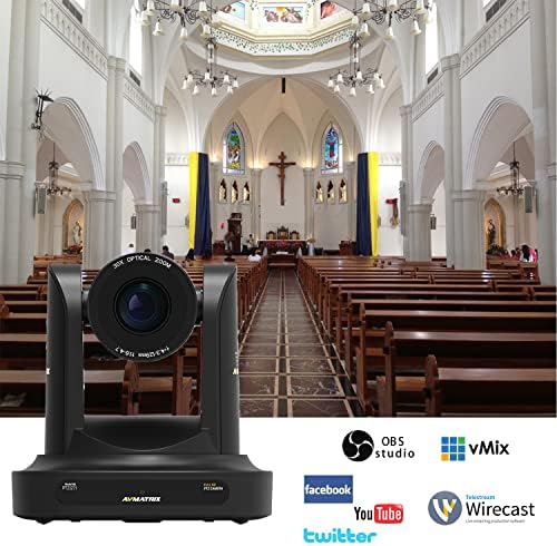 מצלמת Avmatrix PTZ עם זום אופטי 20x, מצלמת הזרמת POE מלאה של HD 3G-SDI HDMI 1080p 60FP