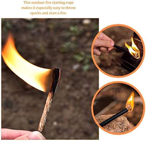 נירוסטה גריל כלים חומר דליק אש המתנע חבל 6 סטים טבעי מזג אוויר עמיד הצתה מיתרי שעווה חדור חירום