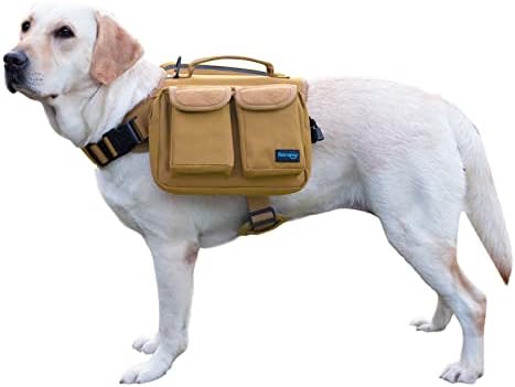 שירות אפוד כלבים- Petnanny 2 ב רתמת כלבים טקטית עם 2 שקית נשלפת של 2 צדדים לכלב, תרמיל טיולים רגליים