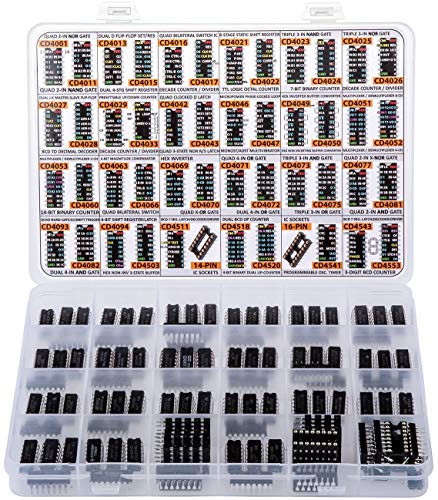 Big CMOS Logic 4000 4500 IC Series Bissstment Box 46 סוגים, 120 יח ', CD4001 CD4011 CD4017 CD4022