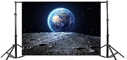 באוצ ' יקו 10 על 8 רגל ויניל רקע שמיים קוסמיים גלקסי רקע צילום כחול כדור הארץ שנראה משטח הירח