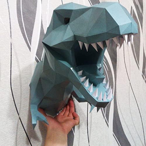 Tyrannosaurus rex head diy נייר מודל יצירתי פאזל אוריגמי תלת מימד פיסול נייר גאומטרי קישוט