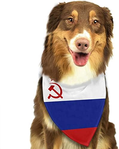 כלב בנדנות רוסית דגל לחיות מחמד בנדנה צעיף משולש ליקוק מטפחת אביזרי לכלבים חתולים