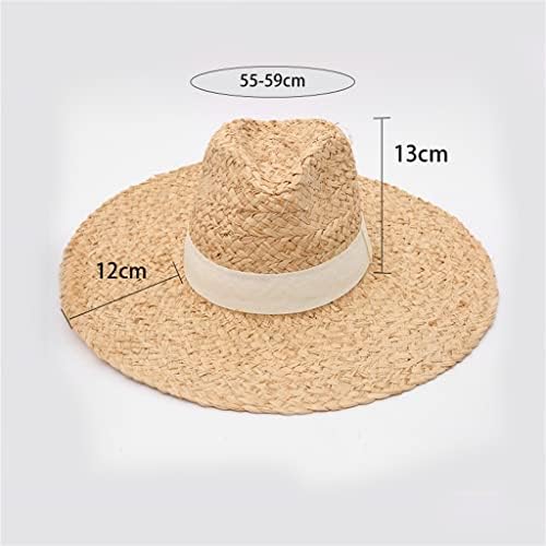 כובע zsedp נשים קיץ גדול רחב גדול רקמה הגנת שמש כובעי חוף מתקפלים לנשים