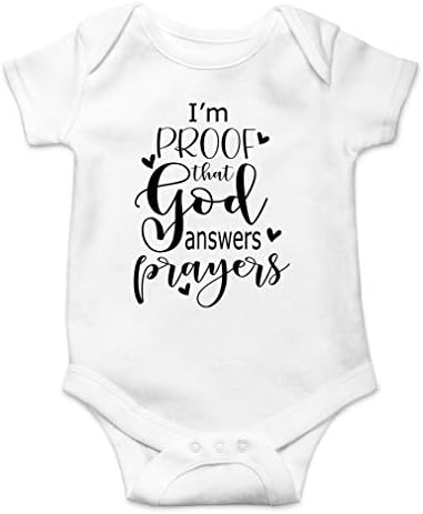 אופנות AW אני הוכחה שאלוהים עונה לתפילות - הנס הקטן של אמא - גוף גוף תינוק חמוד של תינוק אחד