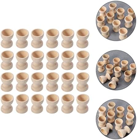 ארנב צעצועי פסחא עץ ביצת כוסות: 24 יחידות גמור מבושל ביצה מחזיק עץ ביצת עומד מציג שולחן אחסון