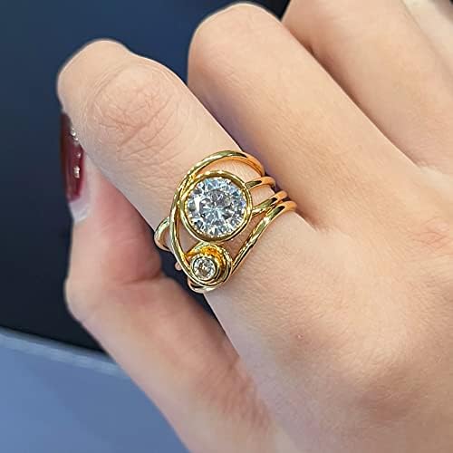 2023 חדש נשים של סדיר קו רב שכבתי יהלומי טבעת אופנתי טבעת אירוסין טבעת נשים נישואים