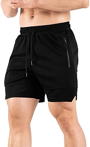 רץ מכנסיים קצרים גברים גברים ספורט כושר וריצה מכנסי מהירות נושמים של רשת קלה עם מכנסיים קצרים 2 ב