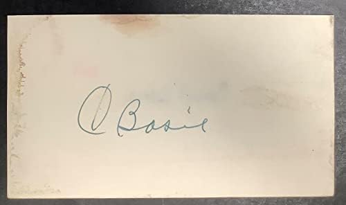 הרוזן באסי חתם על כרטיס אינדקס ג 'אז מוזיקאי חתימה מלחין שירים סופר ג' יי. אס. איי - אן. בי. איי חתומים