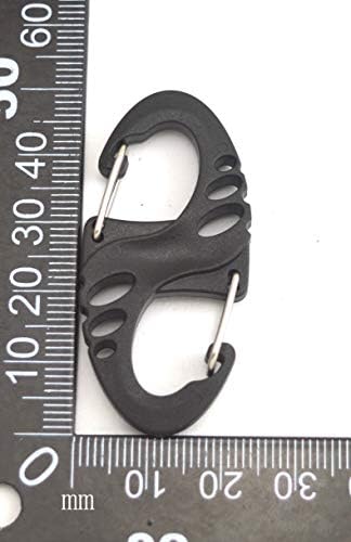 PenggtonQii צבע צמיד פרקורד שחור S-Clip מפתח מחזיק מפתחות כמות אופציונלית